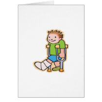 On Crutches Greeting Cards