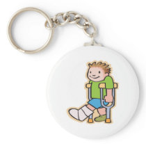 On Crutches Keychains