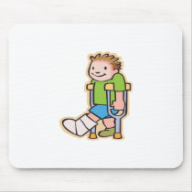 On Crutches Mouse Pads