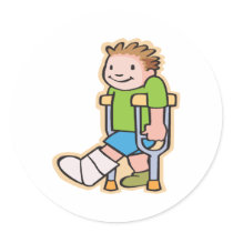 On Crutches Stickers