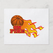 on fire basketball flyer