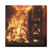 On Fire Refrigerator Magnets