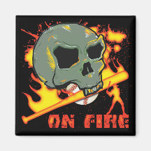 ON FIRE REFRIGERATOR MAGNET