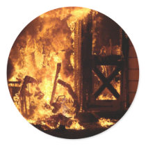On Fire Round Sticker