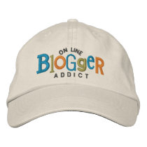 On Line Blogger Addict Embroidery Hat Embroidered Baseball Caps