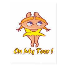 On My Toes Dancer Postcards