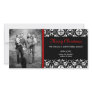 ON SALE! Red Christmas Damask Photo CARD
