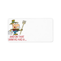 ON THAT FARM HE HAD A old macdonald farmer Address Labels