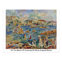 On The Beach Of Guernsey By Pierre-Auguste Renoir Postcard