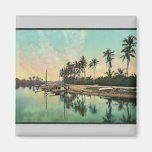 On the Miami River rare Photochrom Refrigerator Magnet