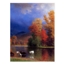 On the Saco - Albert  Bierstadt postcards