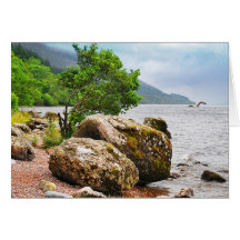 On the shores of Loch Ness with the monster Card