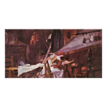 On The Stove By Fragonard Jean-Honoré (Best Qualit Personalized Photo Card