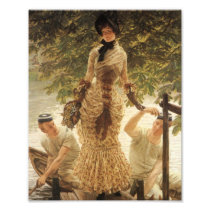 "On The Thames" a Young Woman with Admirers Photographic Print