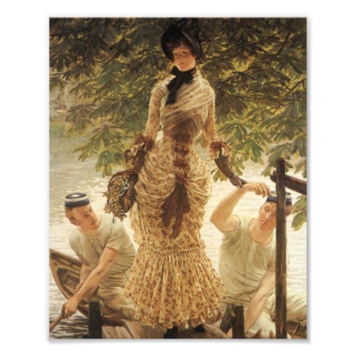 "On The Thames" a Young Woman with Admirers Photographic Print