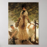 "On The Thames" a Young Woman with Admirers Poster
