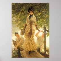 On The Thames by James Tissot, Vintage Realism Poster