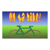 On Ya Bike! Cycling Go Green Zero Emissions Stickers