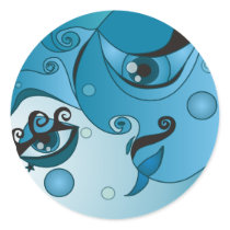 Once in a Blue Moon Round Stickers