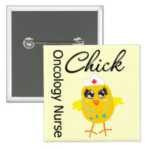 Oncology Nurse Chick v1 Pinback Button