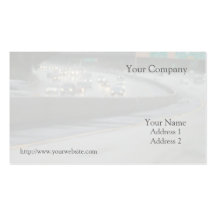 oncoming freeway traffic business card