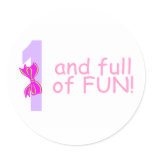 One And full Of Fun (Bow) Stickers