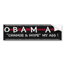 ONE BIG ASS MISTAKE AMERICA BUMPER STICKER