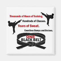 ONE Black Belt 1 KARATE T-SHIRTS & APPAREL Refrigerator Magnets