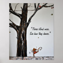 One Blind Mouse Dancing Priint Print