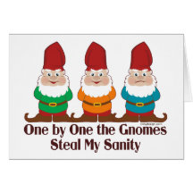 One By One The Gnomes Greeting Cards