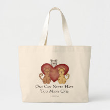 One Can Never Have Too Many Cats Canvas Bags