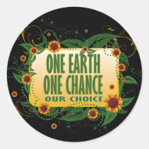 One Earth One Chance Round Sticker