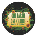 One Earth One Chance Round Stickers