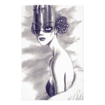 One eyed queen custom stationery