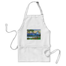 "One Fine Day" Stained Glass Landscape Art! Aprons