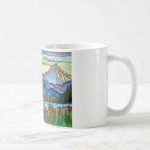 "One Fine Day" Stained Glass Landscape Art! Coffee Mugs