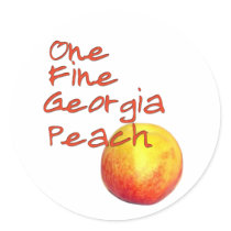 One Fine Georgia Peach Round Stickers