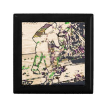One Giant Leap For Mankind...spacewalk watercolor Trinket Boxes