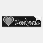 One Heart - Newlywed - Black & White Bumper Stickers