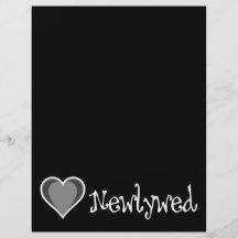 One Heart - Newlywed - Black & White Flyer Design