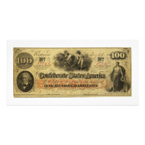 One Hundred Dollars Confederate States of America Picture Card