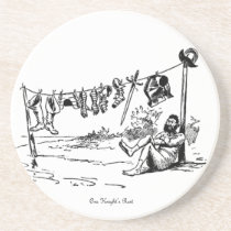 One Knights Rest Vintage Caricature Drink Coaster!