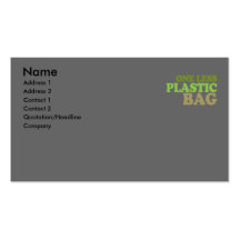 One less plastic bag T-shirt / Earth Day T-shirt Business Card Templates