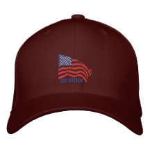 ONE NATION EMBROIDERED BASEBALL CAPS