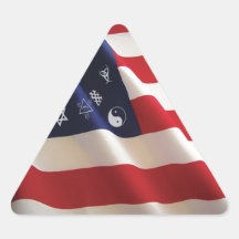 One Nation Many Gods Triangle Sticker