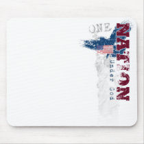 One Nation Under God Grunge Style Mouse Pad