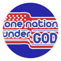One Nation Under GOD Round Stickers