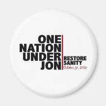 One nation under Jon (Restore Sanity) Refrigerator Magnets