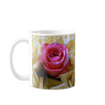 One of a Kind Love, Unique Beauty Pink Yellow Rose Mug