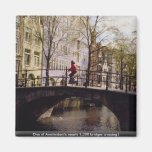 One of Amsterdam's nearly 1,300 bridges crossing i Refrigerator Magnet